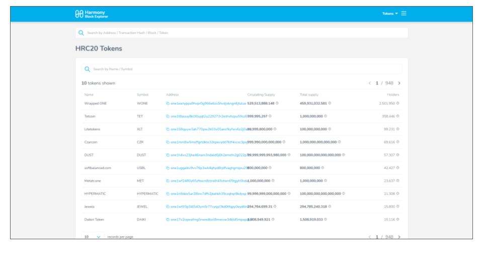 Add Harmony to Metamask - Harmony Block Explorer - HRC20 Token Addresses