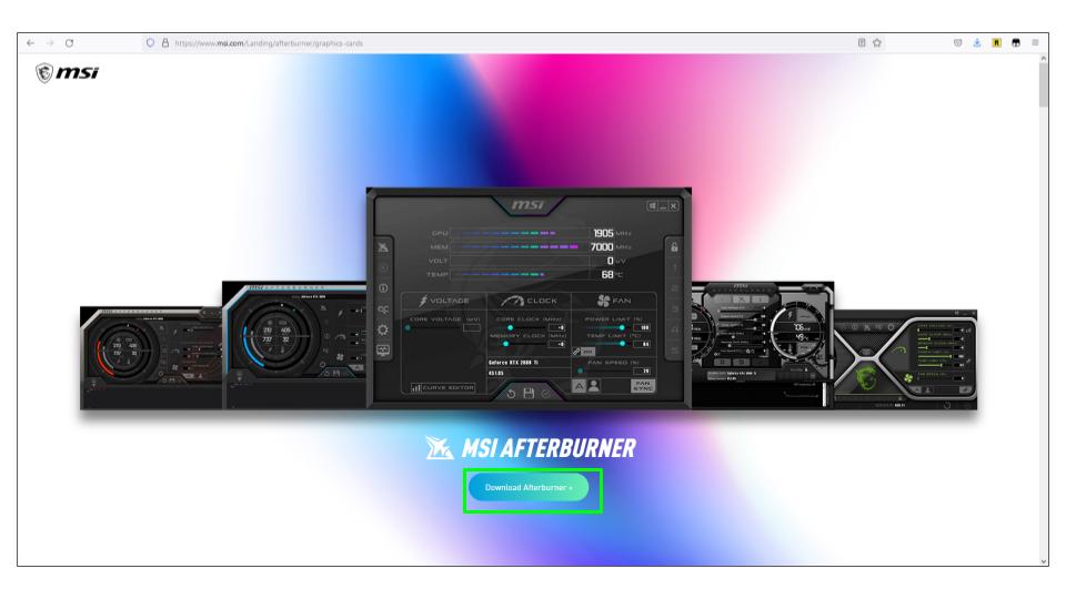 How To Overclock a Graphics Card - Mining - Download MSI Afterburner