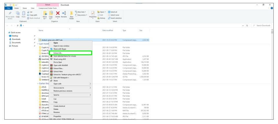 Mining Pool Latency Tester - Extract Folder